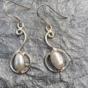 Pearls Earrings Sterling Silver-Women Pearls Earrings-special Earrings